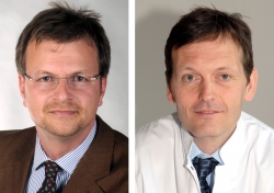 Prof. Dr. Peter R. Mertens von der Universitätsklinik für Nieren- und Hochdruckkrankheiten, Diabetologie und Endokrinologie und Prof. Dr. Jens Ricke, Universitätsklinik für Radiologie und Nuklearmedizin