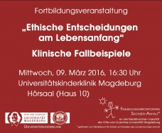 Ethische Entscheidungen zum Lebensanfang Flyer