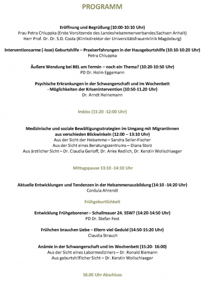 Hebammentagung 2016 Programm